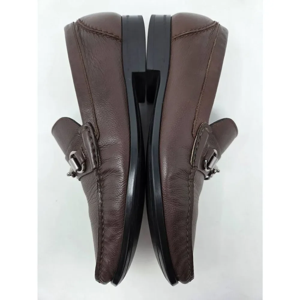 MONTE ROSSO MADE IN ITALY HORSEBIT LOAFER BROWN LEATHER MENS SIZE 7.52 M